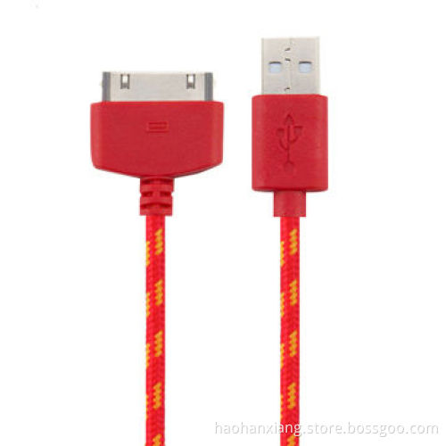 Fabric Braided Round Mini USB Cable for iPhone 4/4S